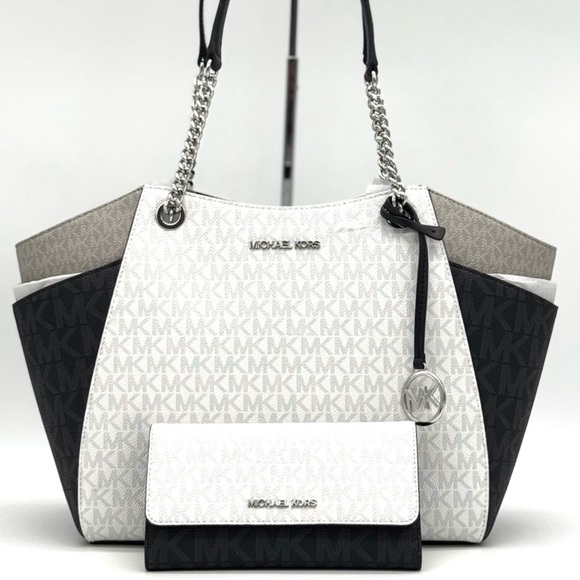 Michael Kors Jet Set Travel Chain Shoulder Bag & Trifold Wallet Matching Set - Picture 2 of 13